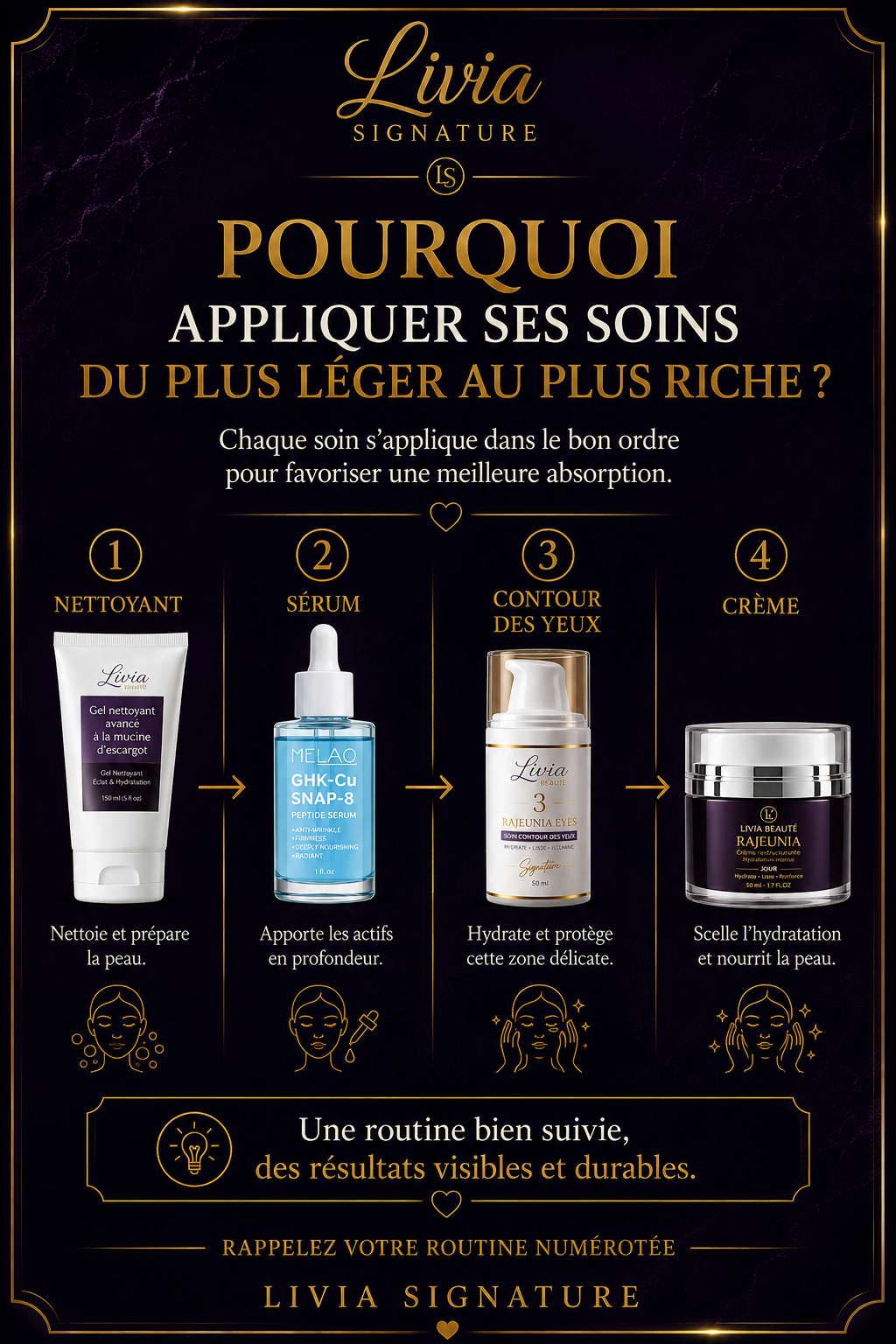 Pourquoi appliquer ses soins du plus léger au plus riche ?