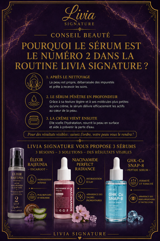 Pourquoi le sérum est le numéro 2 dans la routine Livia Signature ?