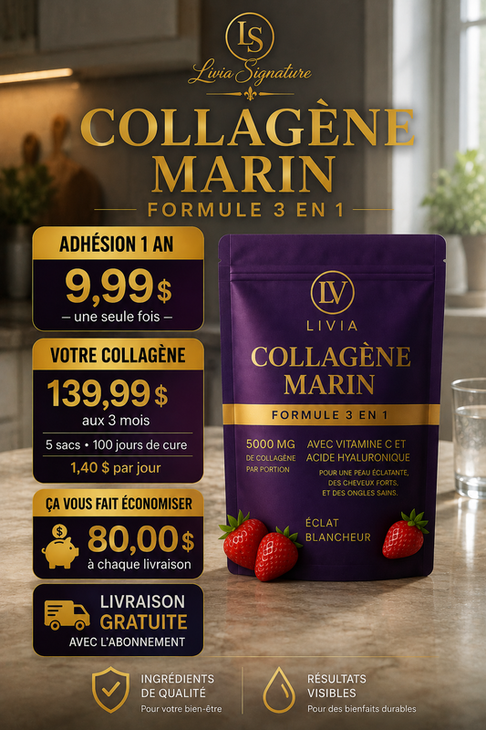 Collagène marin 5000 — Abonnement 3 mois (5 sacs)