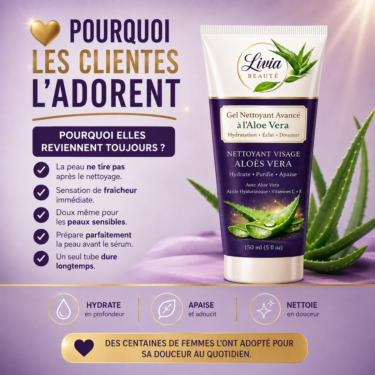 Nettoyant doux à l'aloe vera – Livia Signature, photo 6