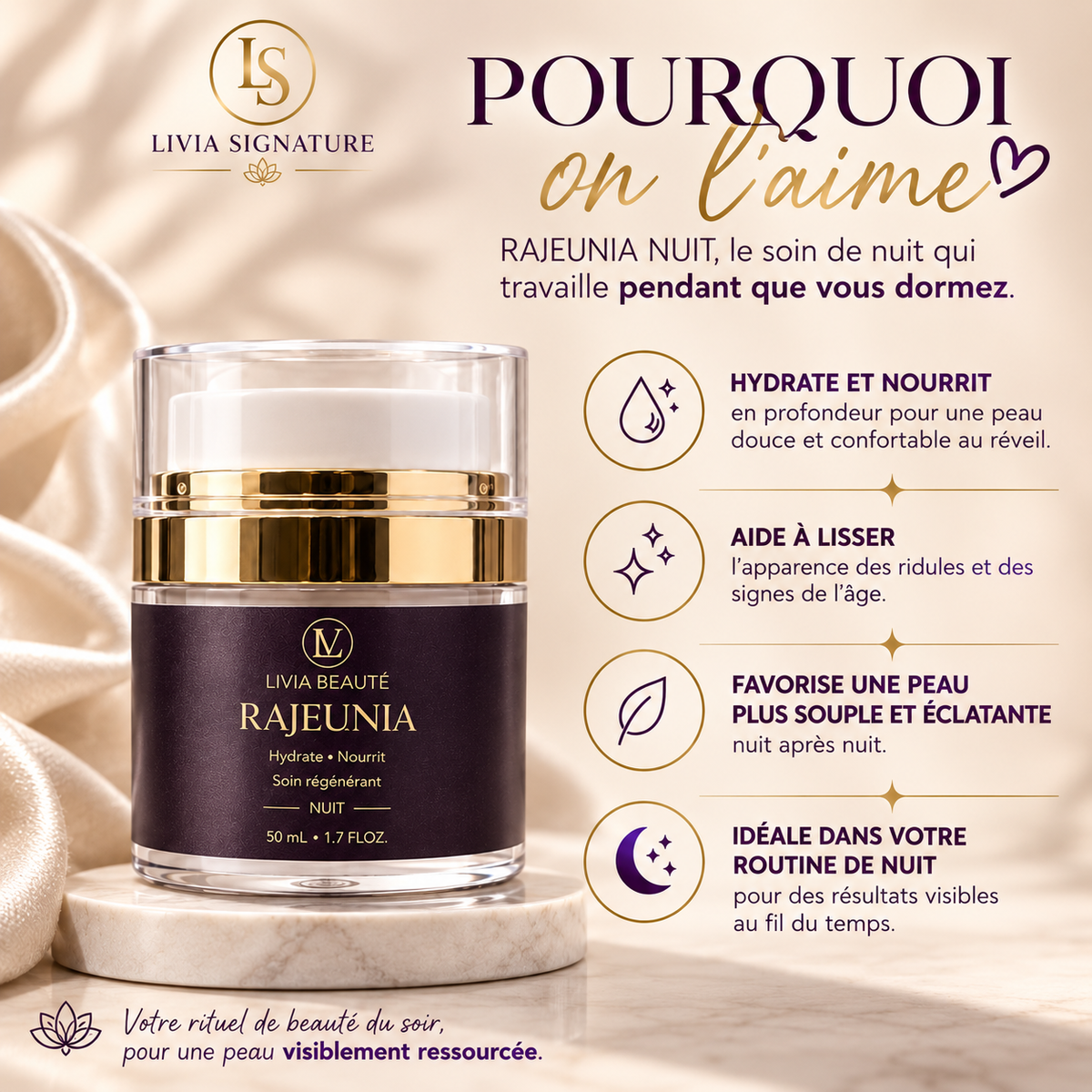 Crème Rajeunia Nuit – Livia Signature, photo 4